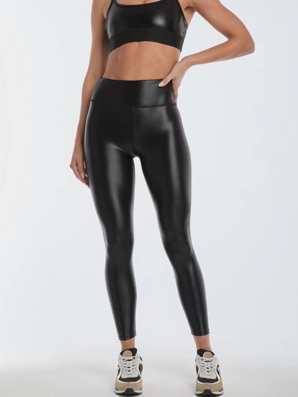 Noli Black High-Waist Faux Leather Leggings